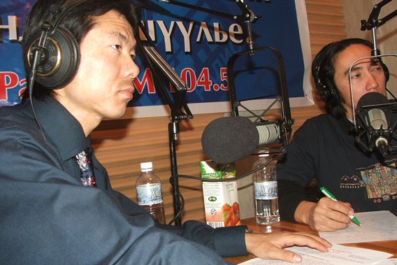 On-air in the WIND-FM studio