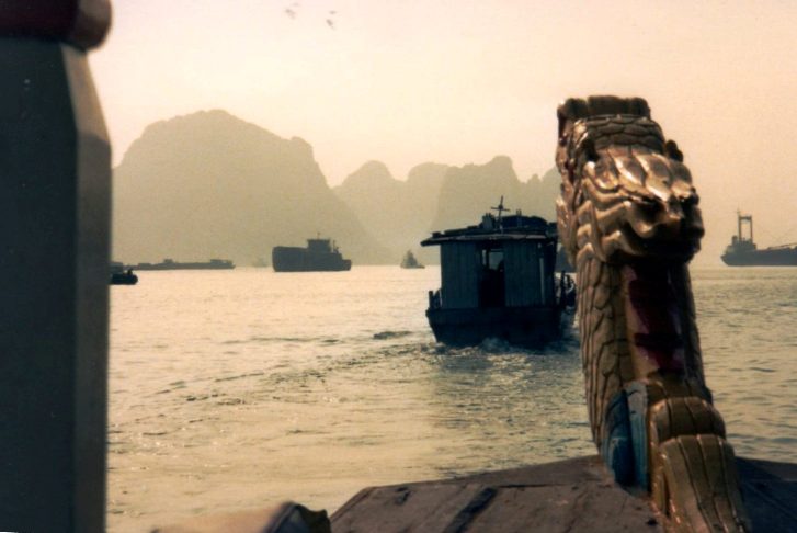 Cruising among the karsts in Halong Bay, Vietnam in 1995