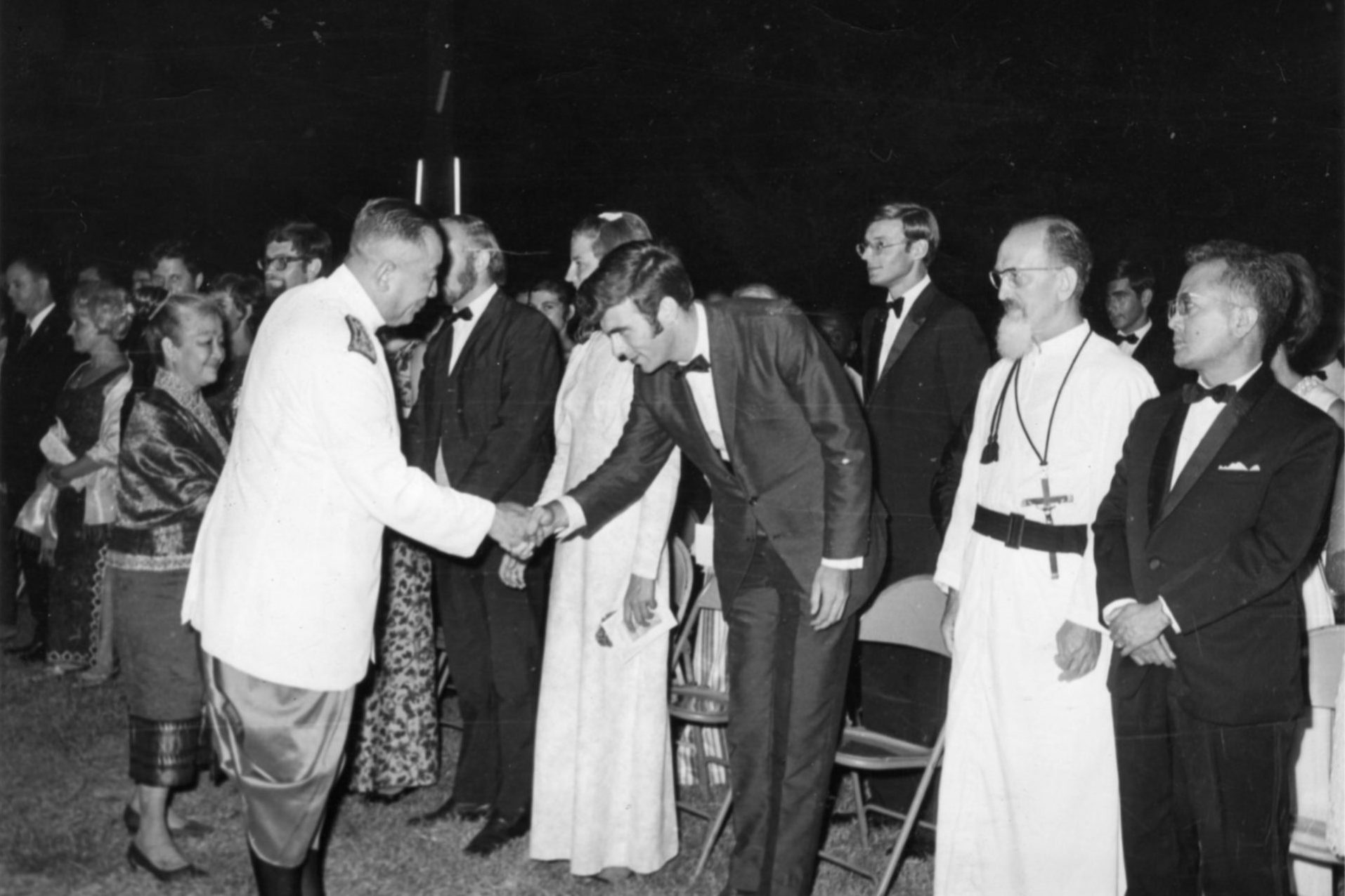 Shaking hands with the King at the That Luang Fair in 1969