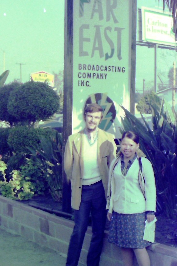 Frank and Big Sister Khao at FEBC offices in Whittier December 1976