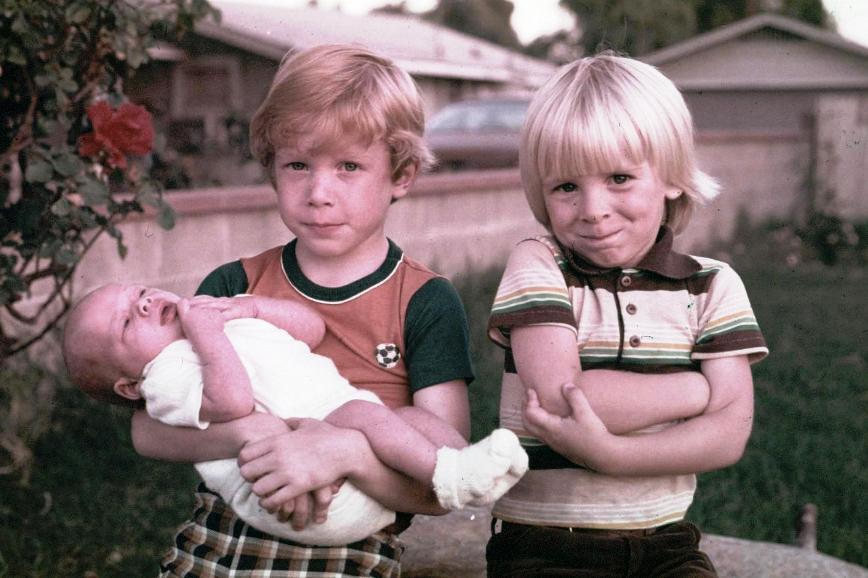 Proud brothers Malcolm and Eduard with Anita